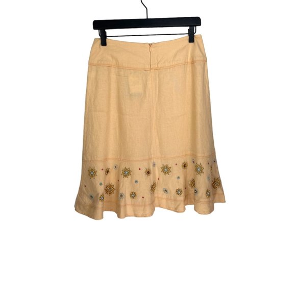 J.Jill Linen Peach Linen A-Line Skirt 4P - Picture 9 of 14